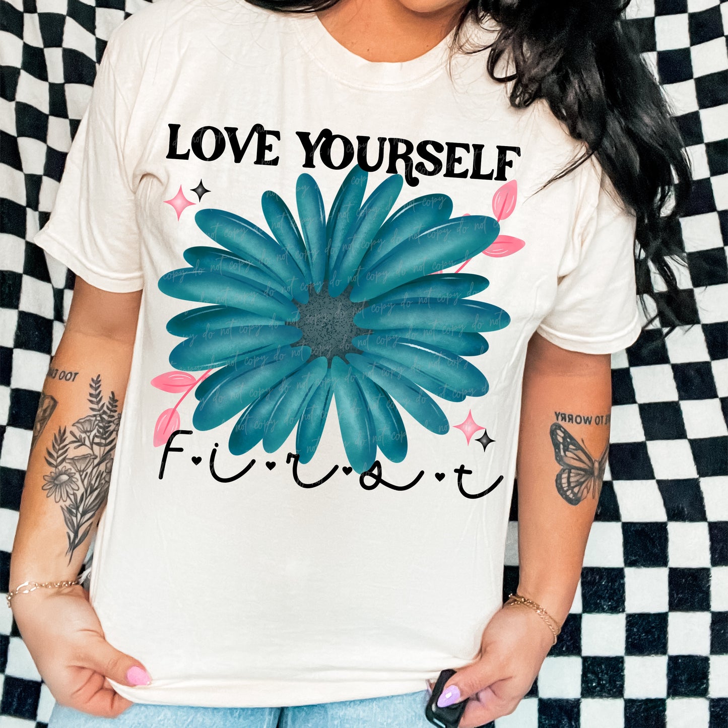 Love yourself first (blue flower)