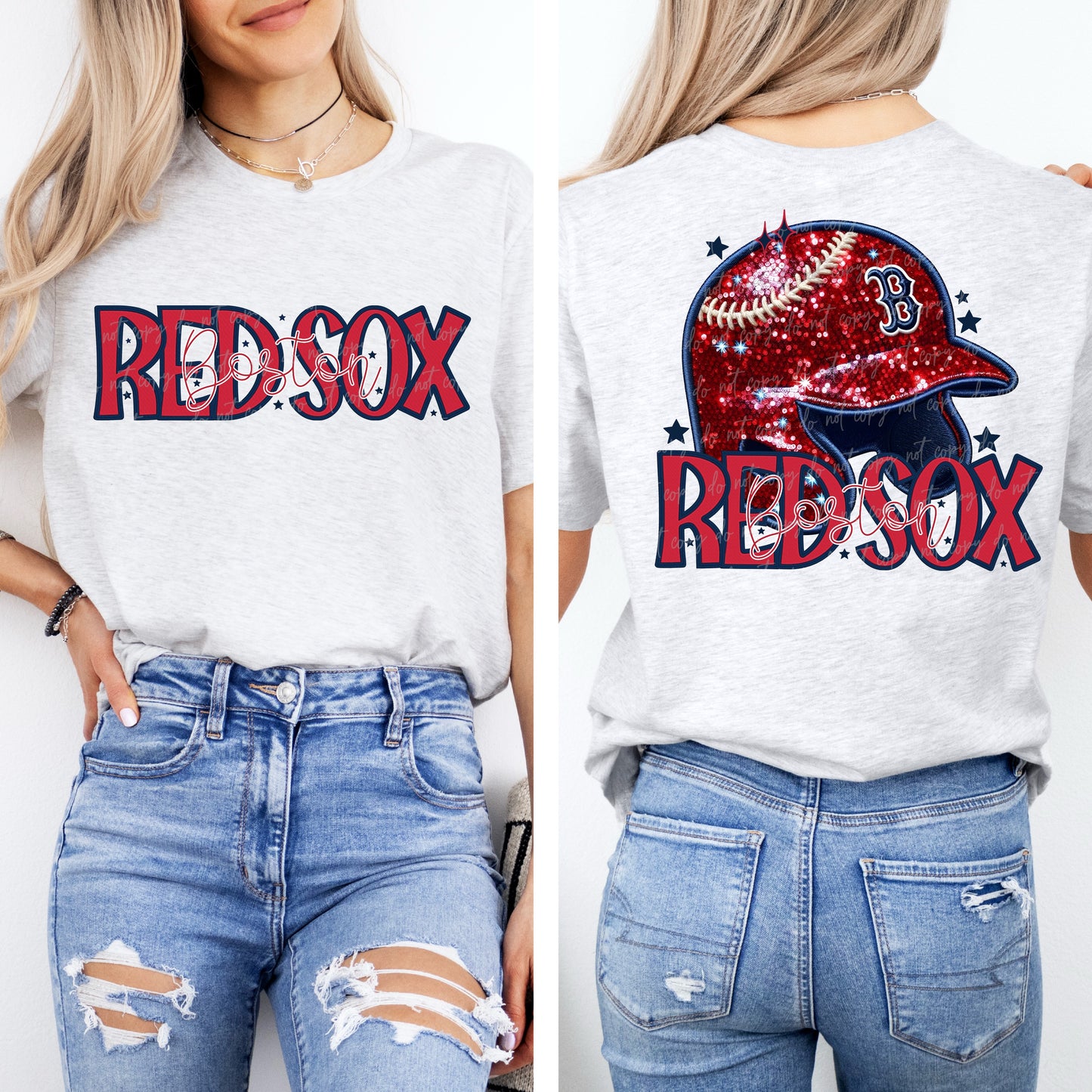 Faux Embroidery Sequins Baseball BRS
