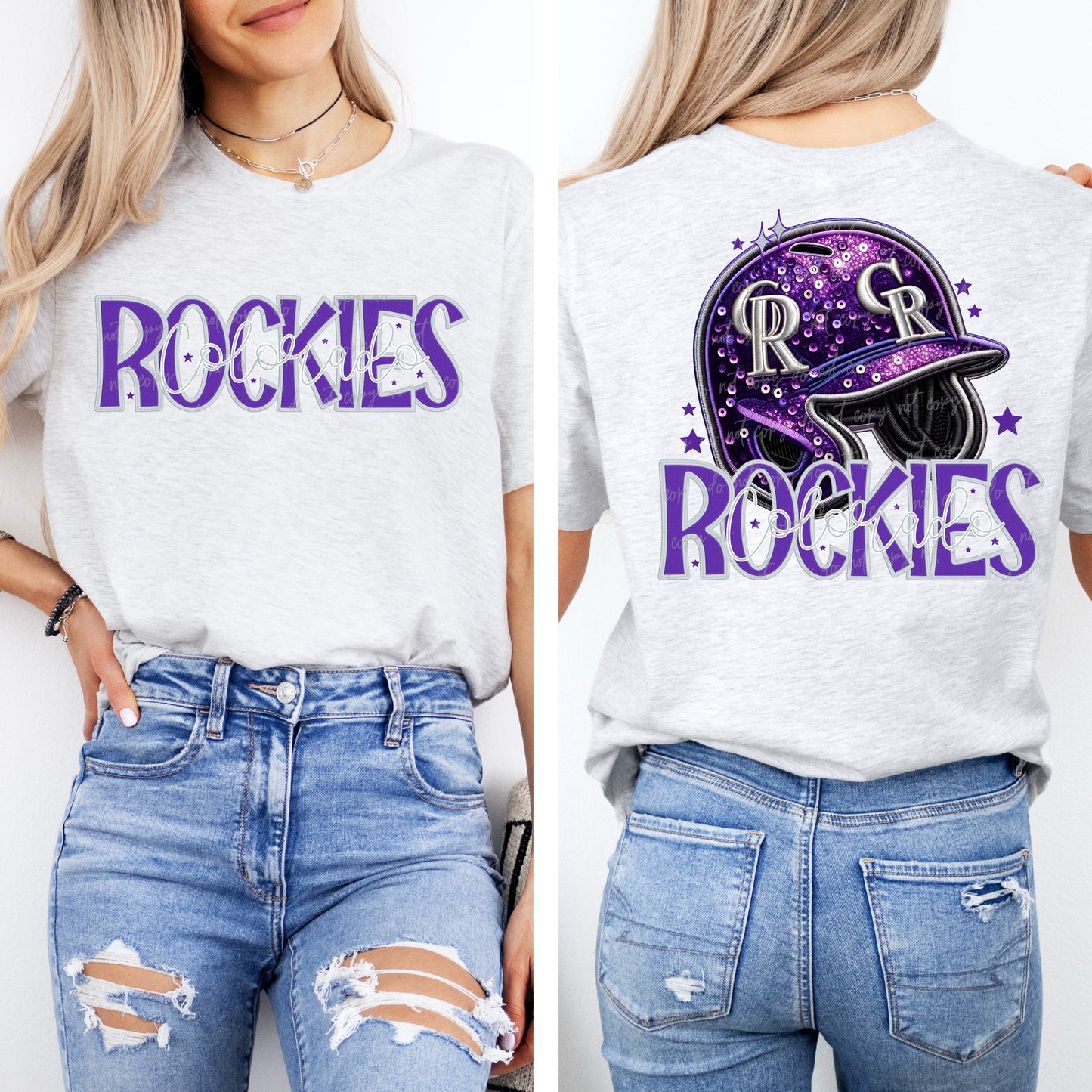 Faux Embroidery Sequins Baseball CR