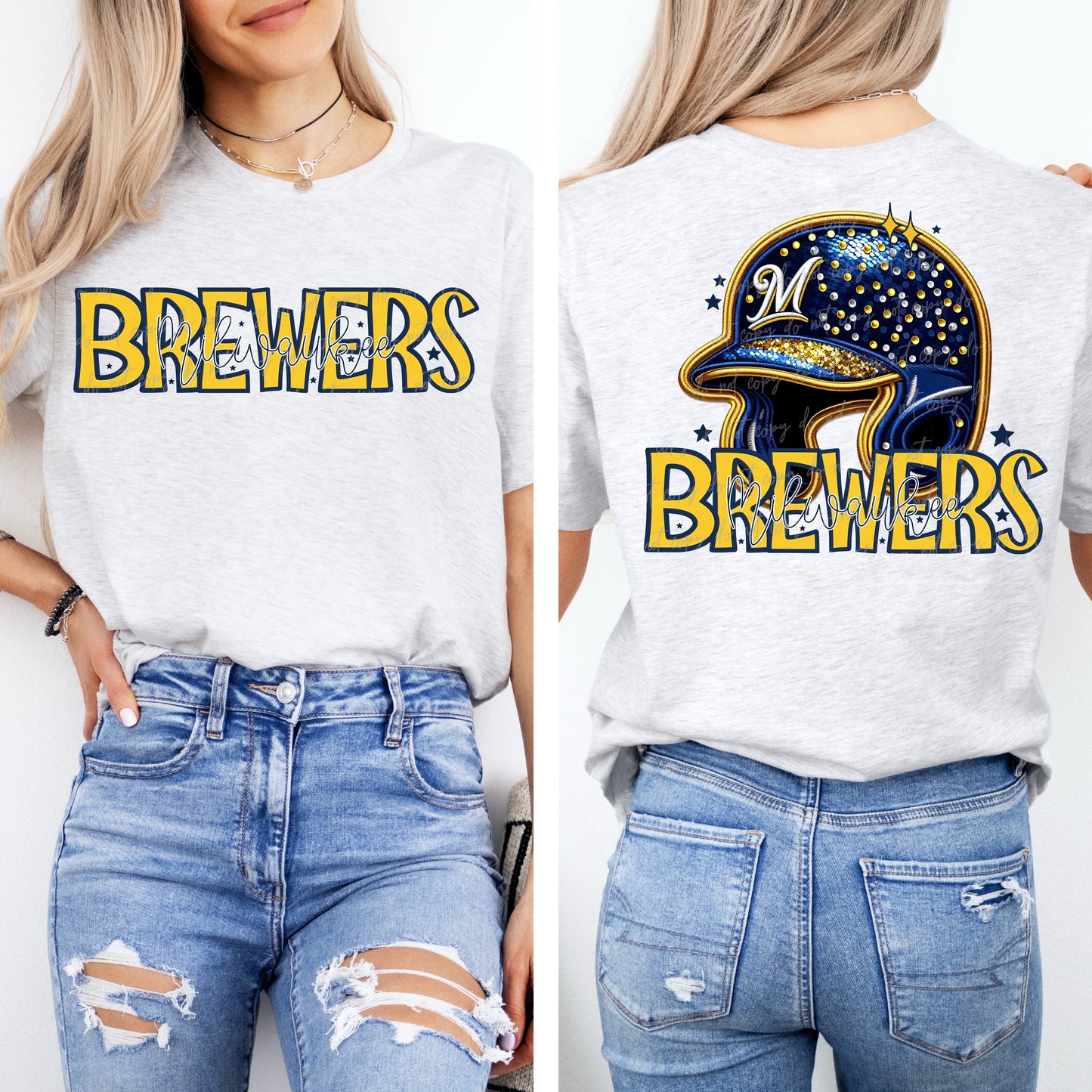 Faux Embroidery Sequins Baseball MB