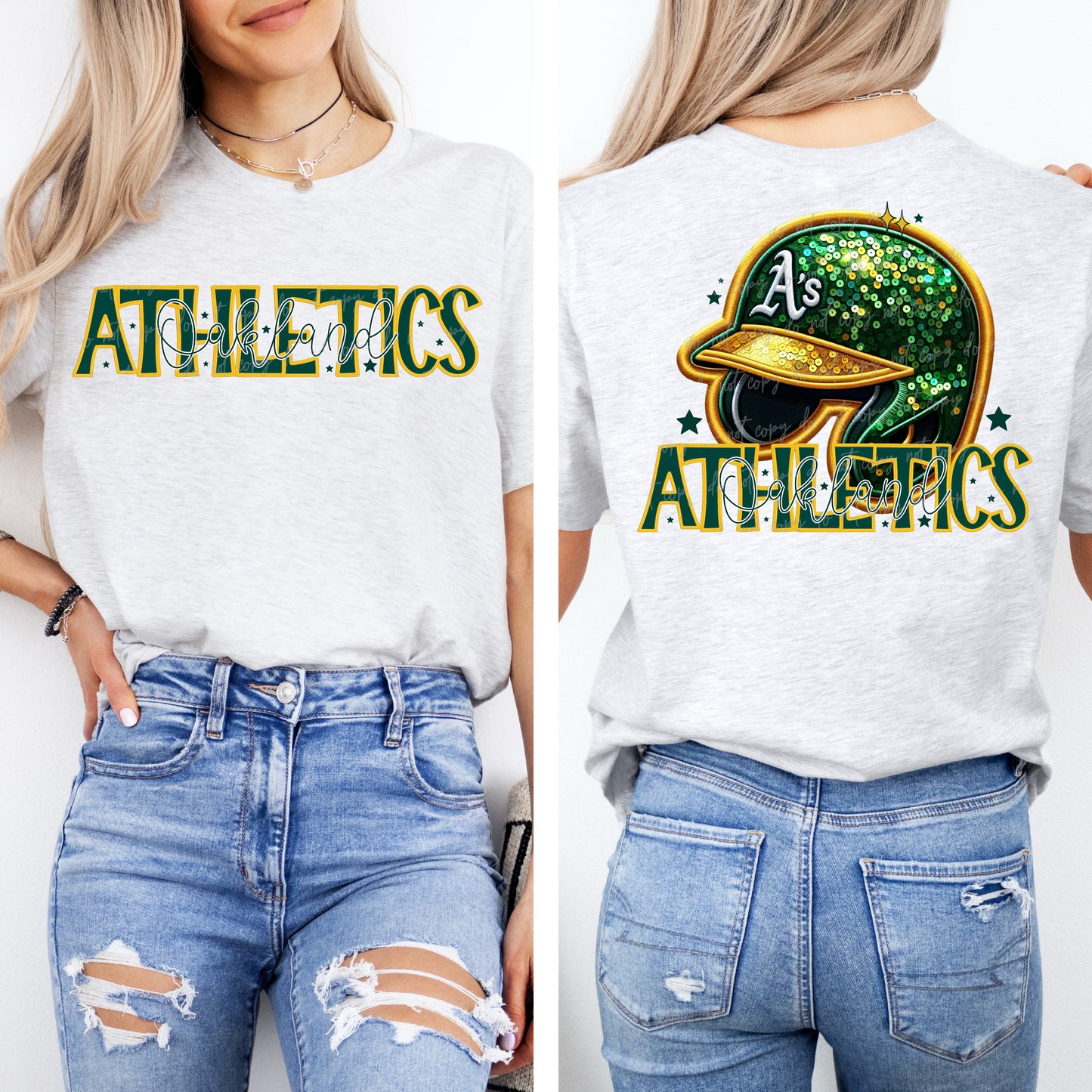 Faux Embroidery Sequins Baseball OA