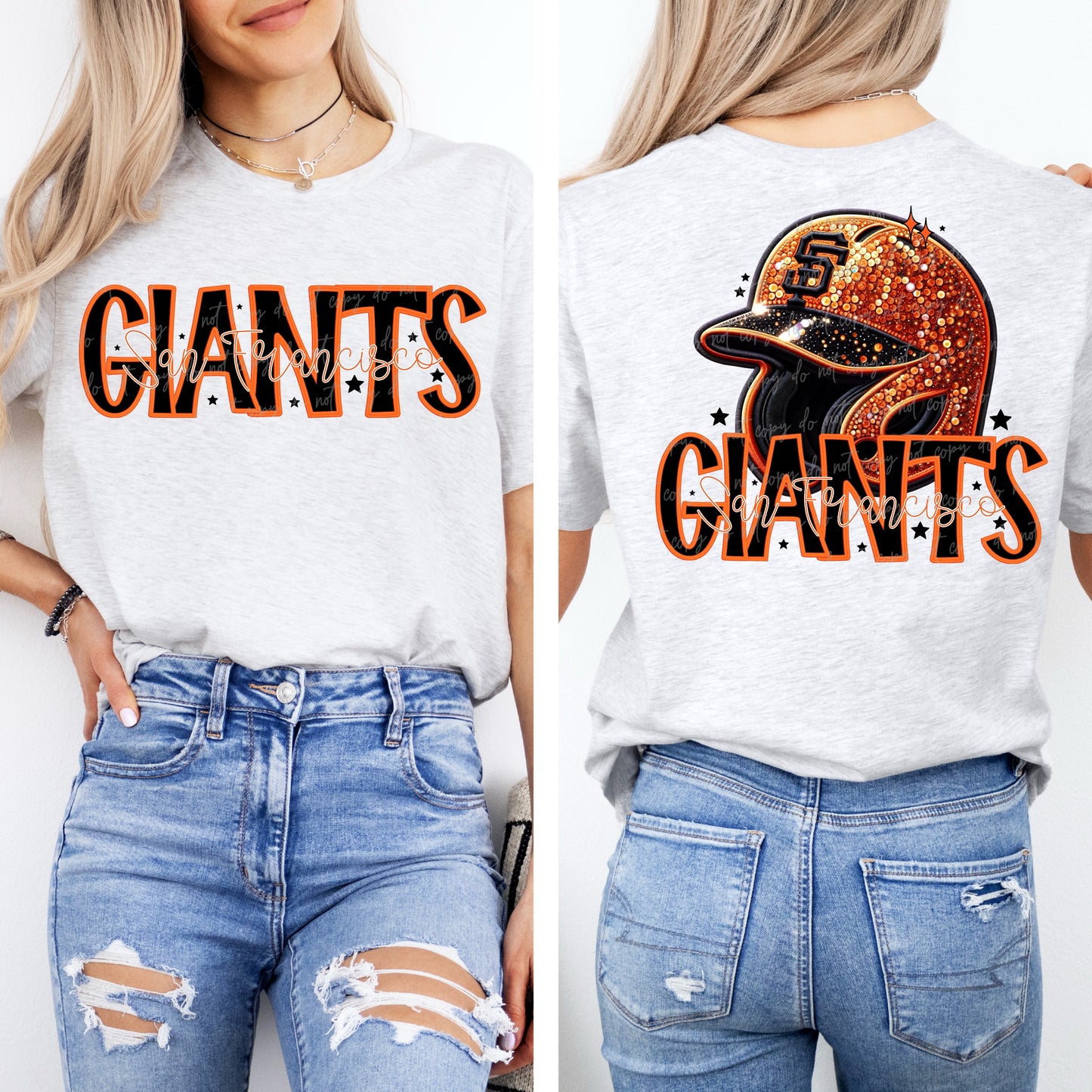 Faux Embroidery Sequins Baseball SG