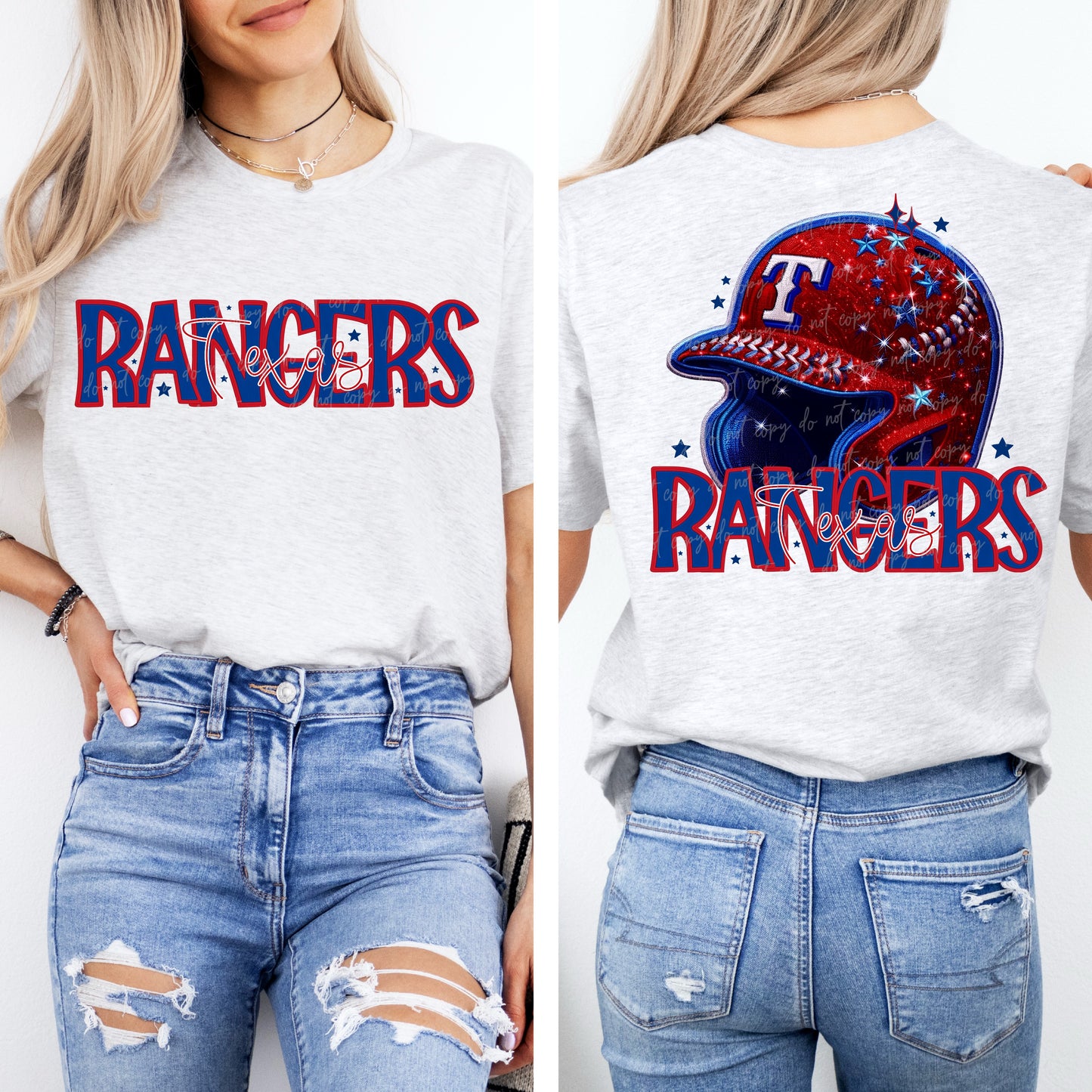 Faux Embroidery Sequins Baseball TR