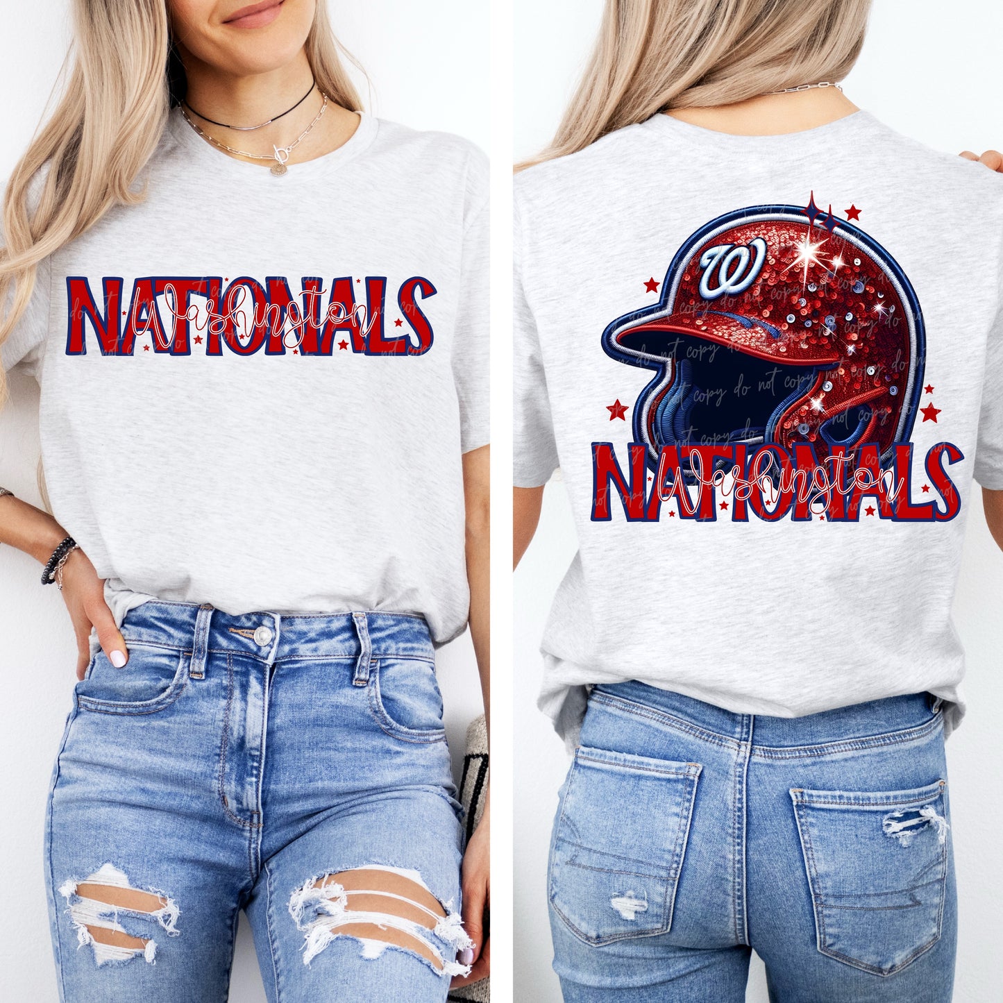 Faux Embroidery Sequins Baseball WN