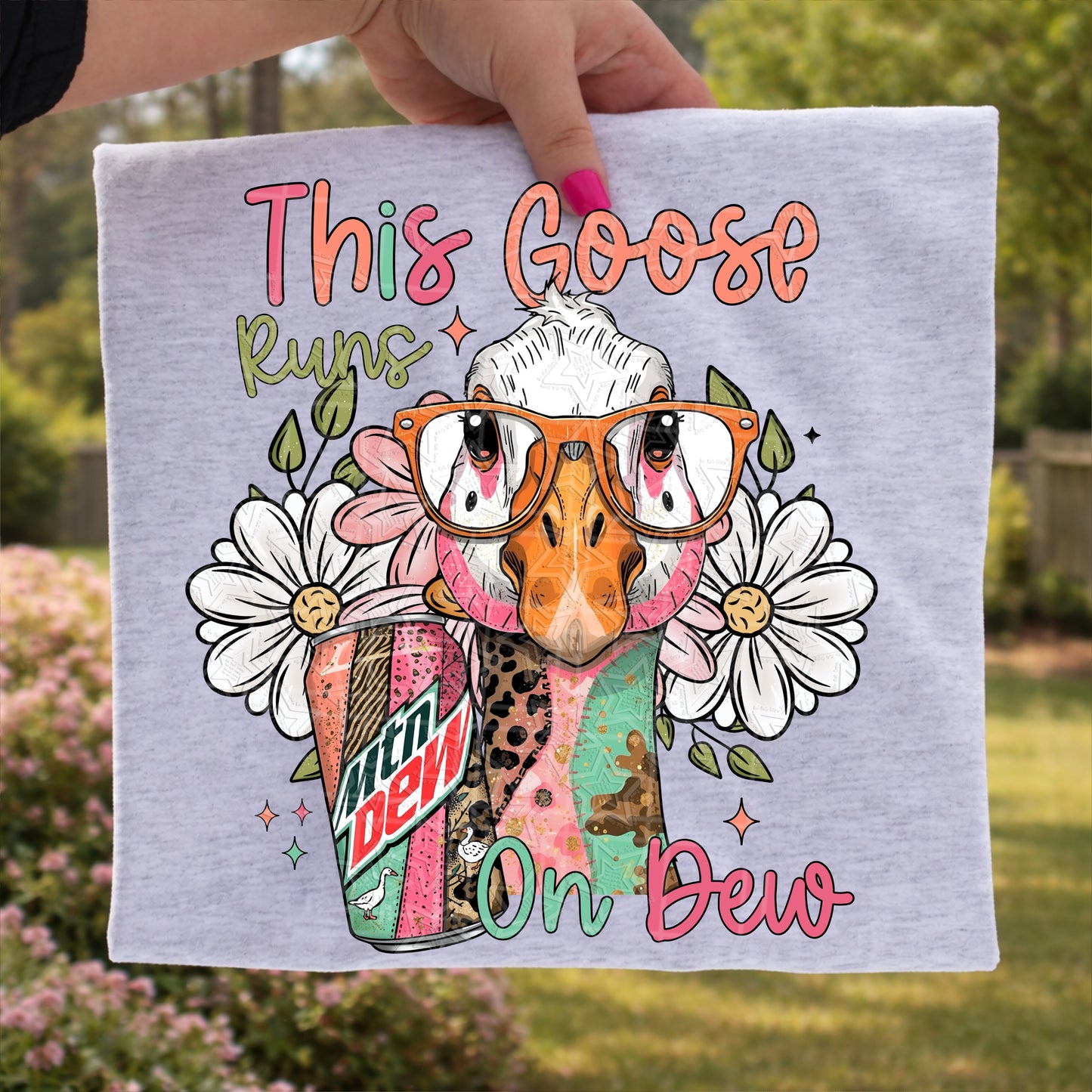 This goose runs on dew