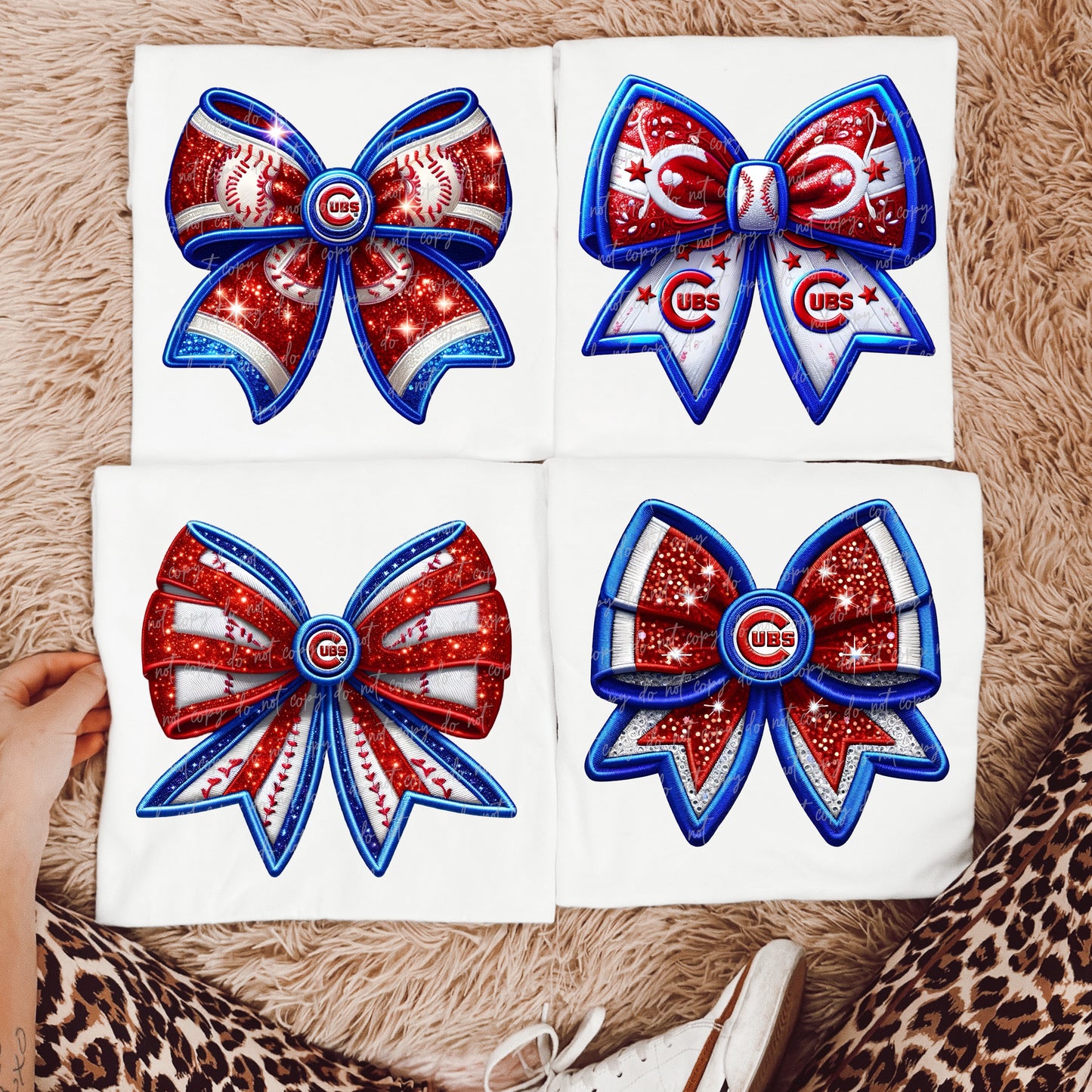 Faux Embroidery Baseball Bow Clipart CC