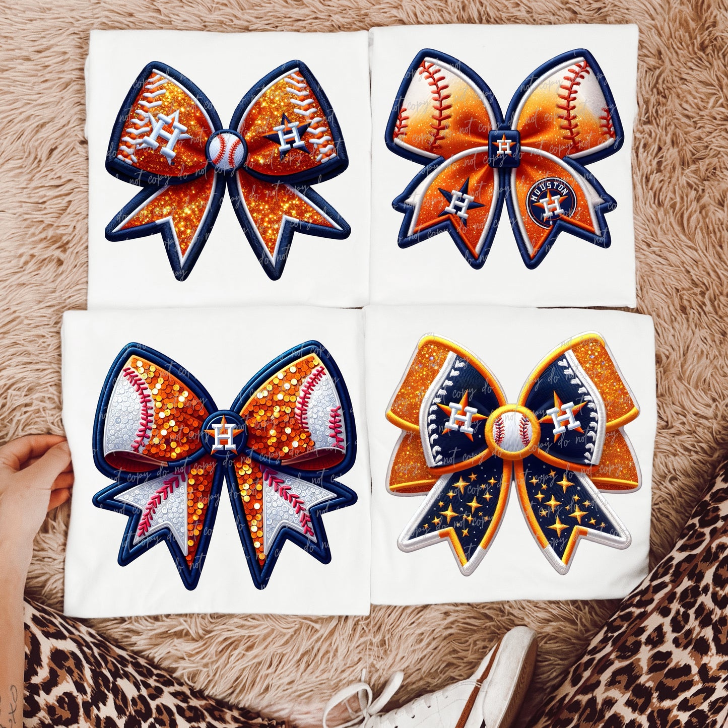 Faux Embroidery Baseball Bow Clipart HA