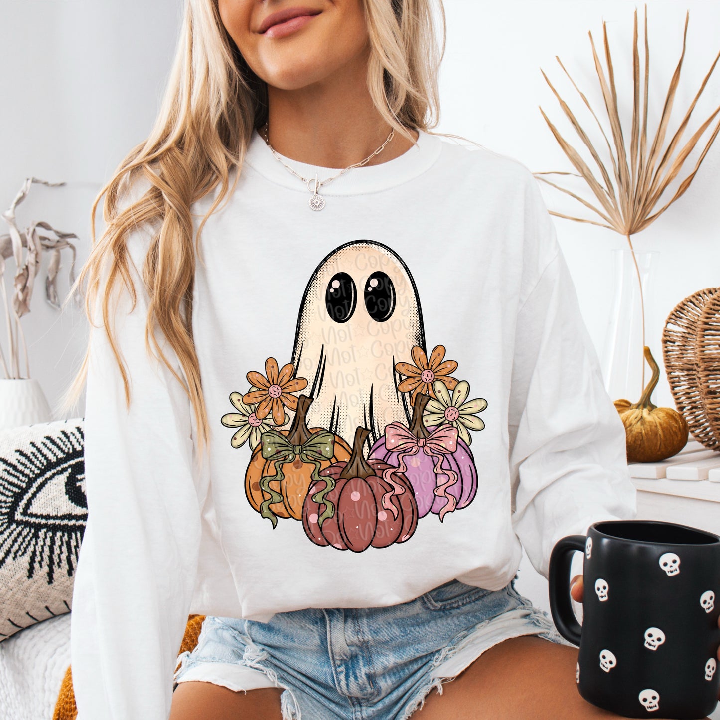 Pumpkin Ghost Flowers