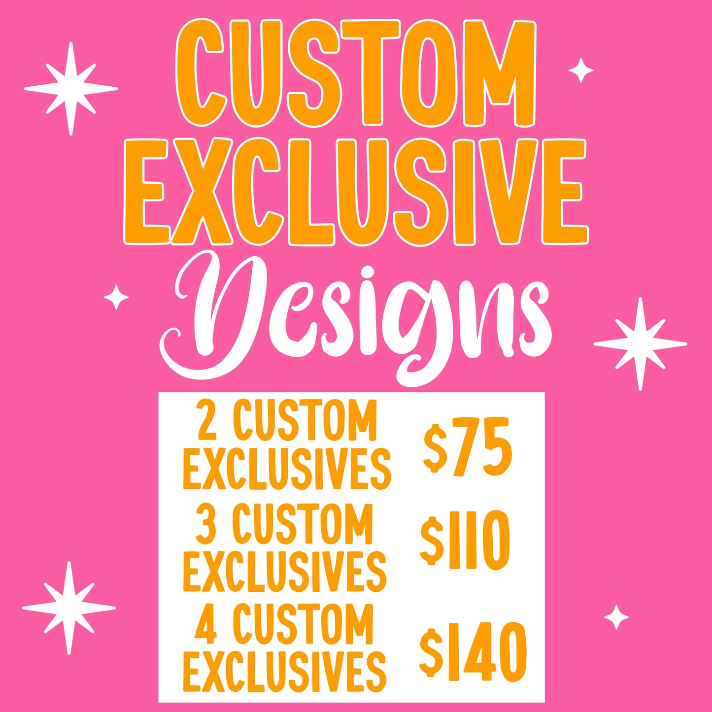 Custom Exclusive Monthly Designs