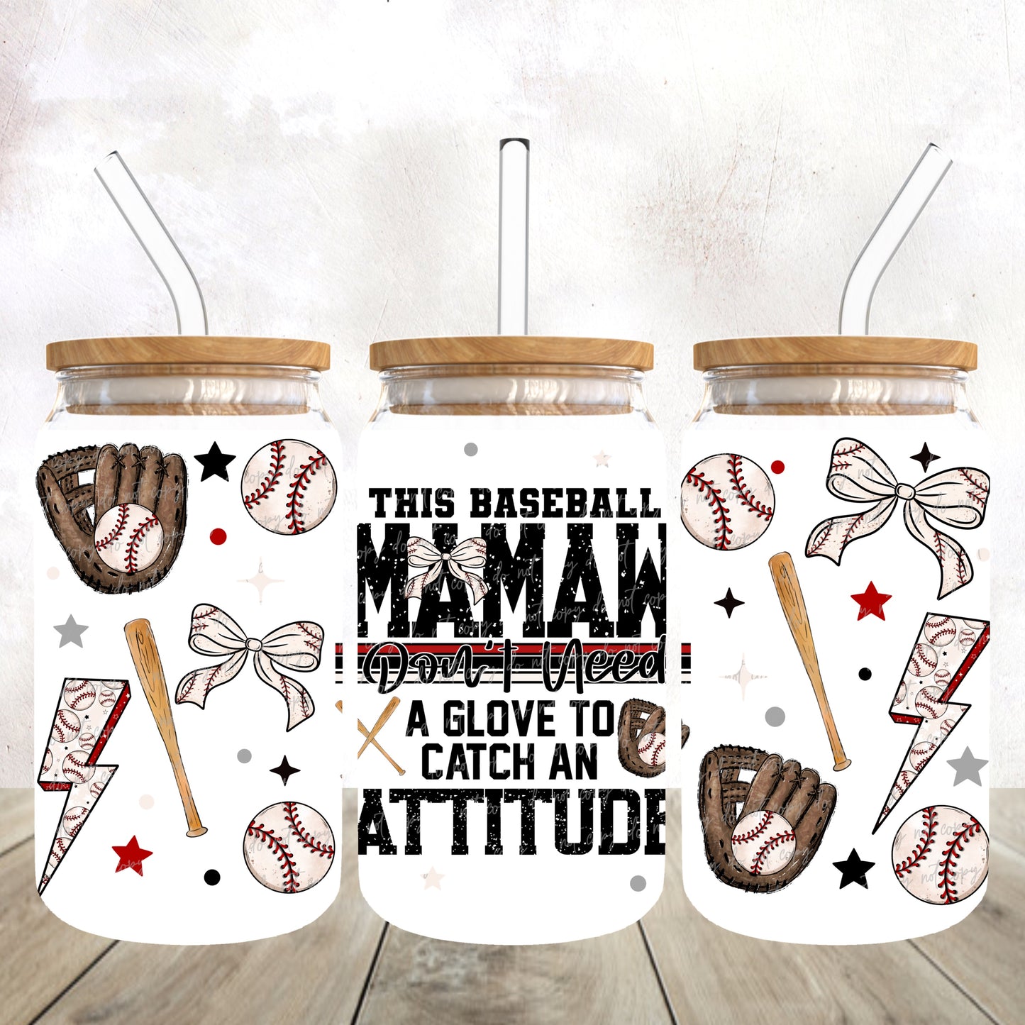 This Baseball Mamaw don’t need a glove 16 oz wrap
