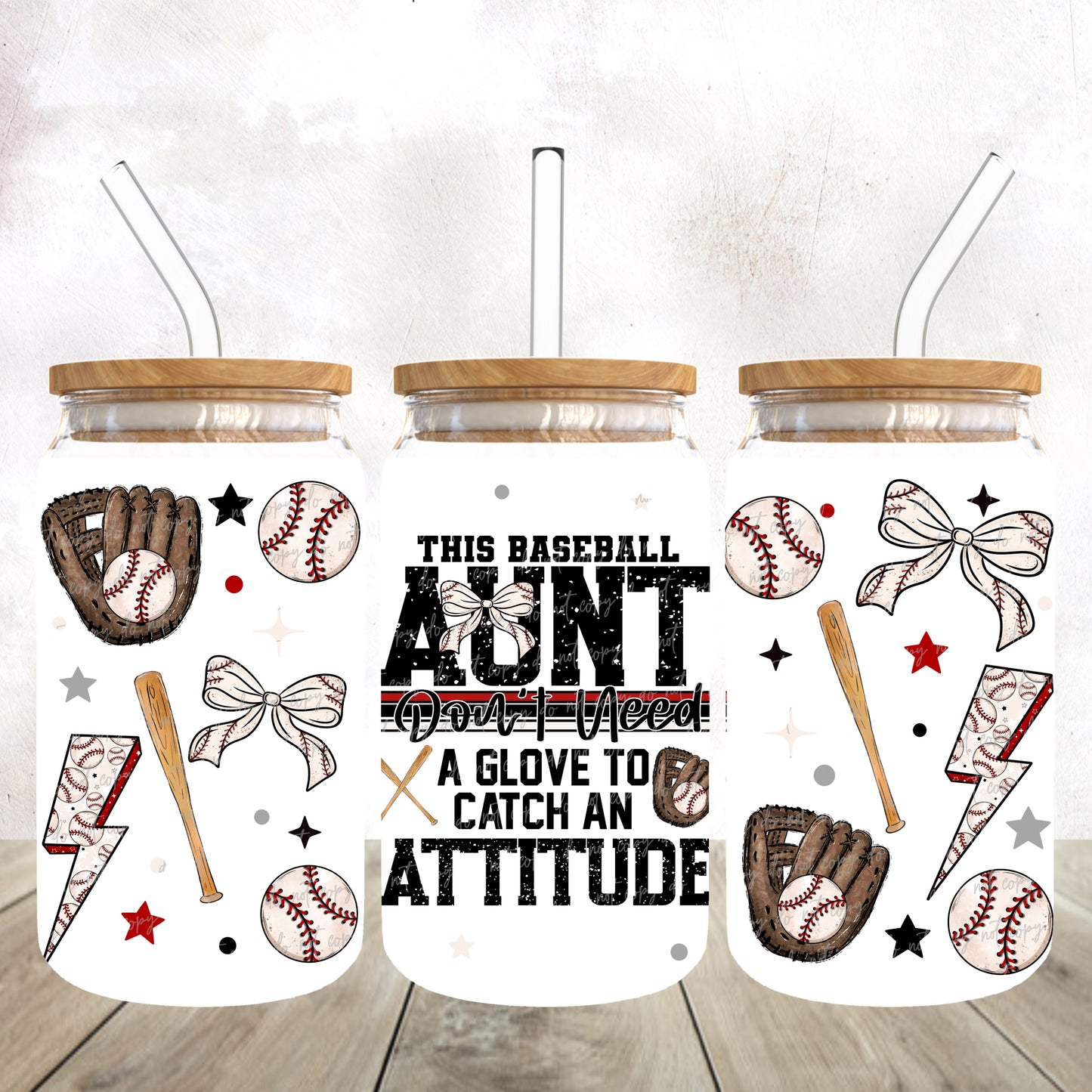 This Baseball Aunt don’t need a glove 16 oz wrap