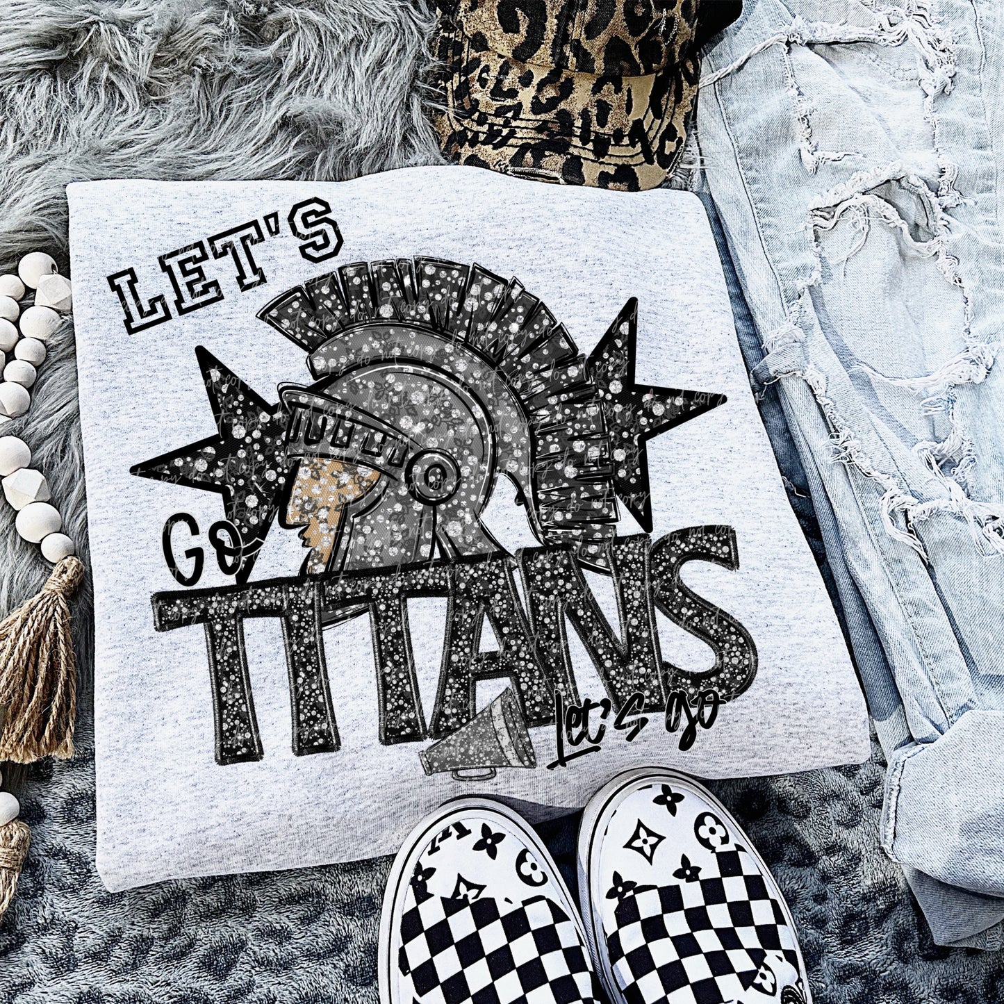 Rhinestone Let’s Go Titans Mascot