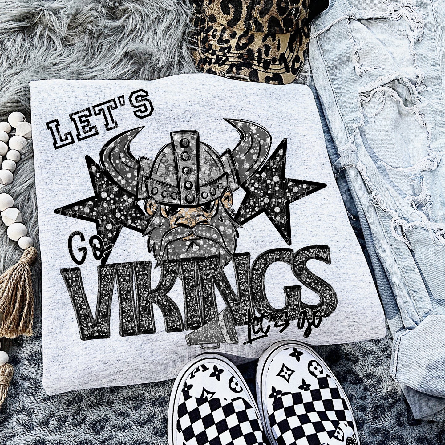Rhinestone Let’s Go Vikings mascot