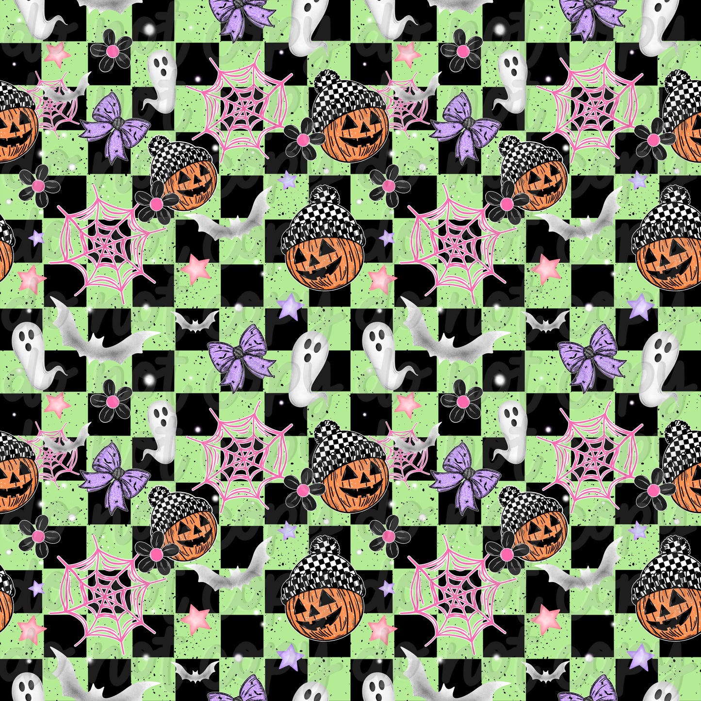 Checkered Pumpkin Seamless