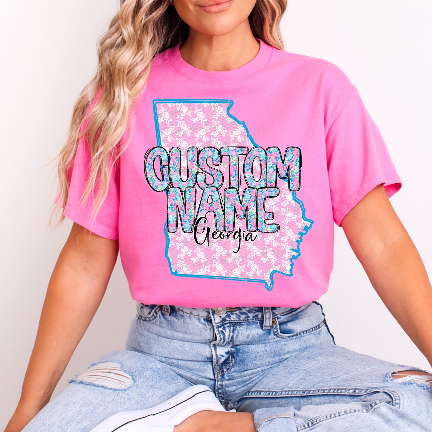 (Custom Name )Preppy Floral State