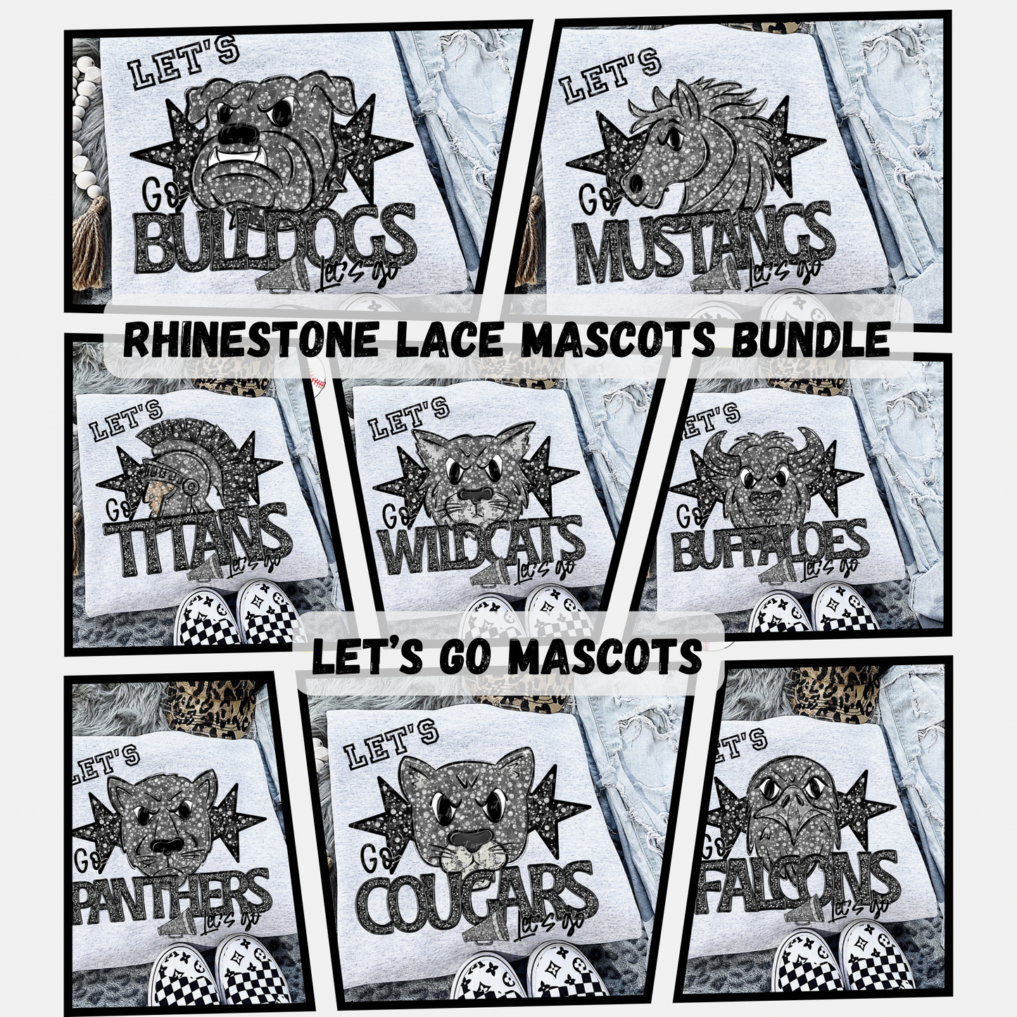 Rhinestone Lace Let’s Go Mascot Bundle