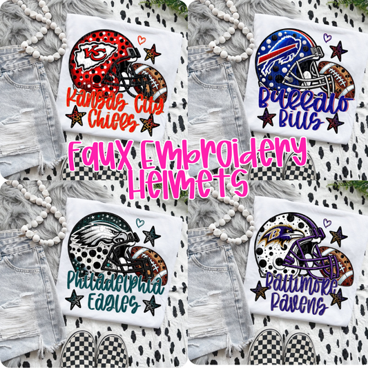 Faux Embroidery Football Dots Bundle