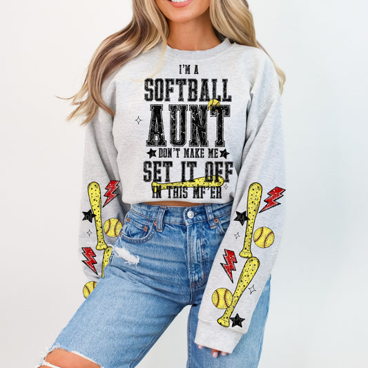 I’m A Softball Aunt Don’t Make Me Set It Off With Pocket And Sleeve