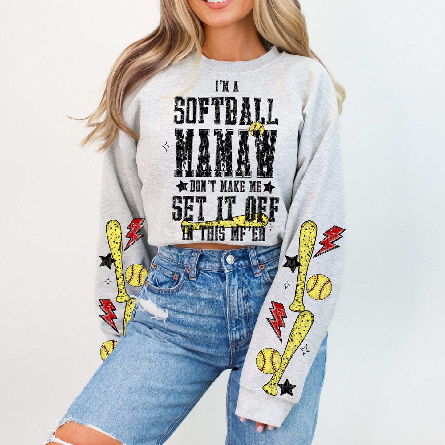 Snarky Softball Don't Make Me Set It Off Bundle (Softball Version Only)