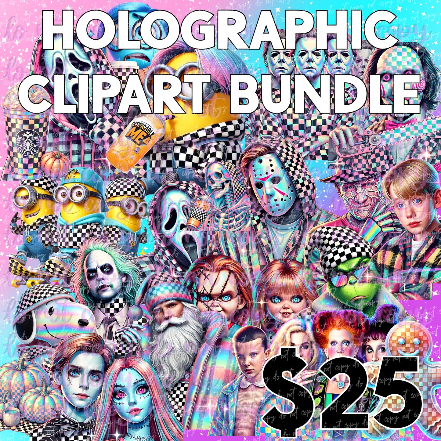 Holographic Clipart Bundle