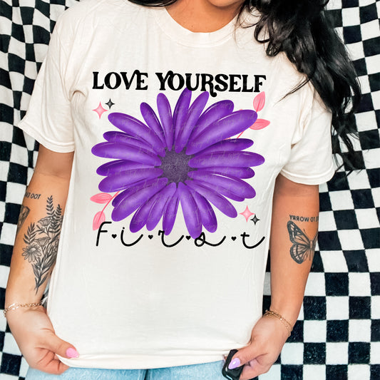 Love yourself first (purple flower)