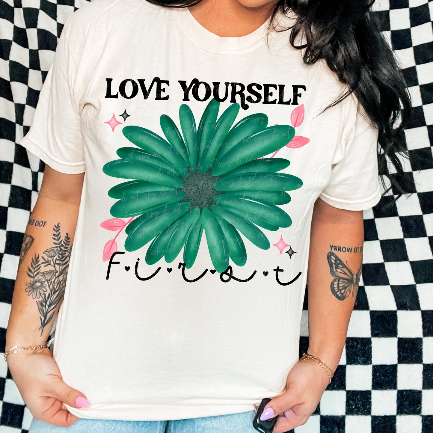 Love yourself first (green flower)