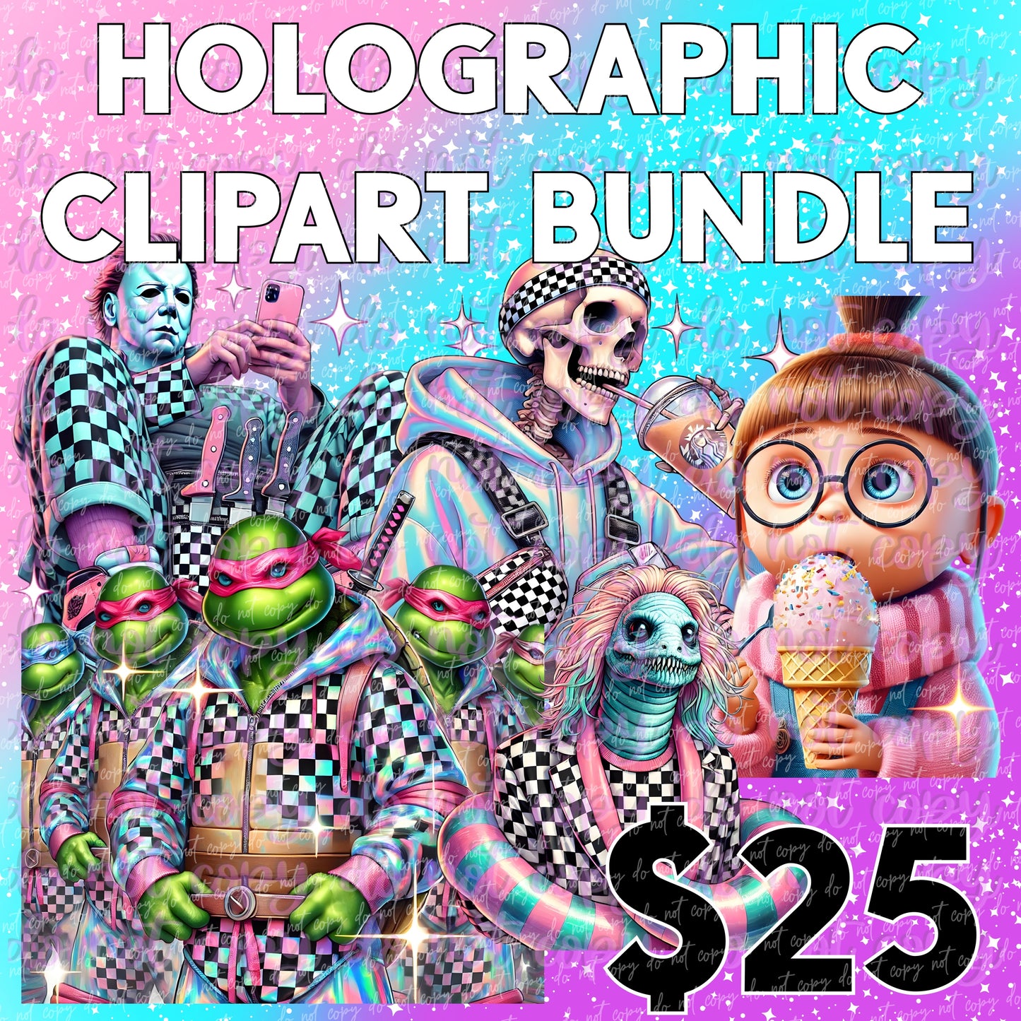 Holographic Clipart Bundle