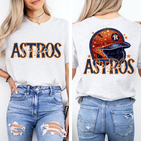 Faux Embroidery Sequins Baseball HA