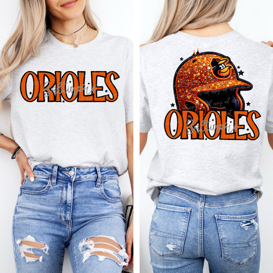 Faux Embroidery Sequins Baseball BO