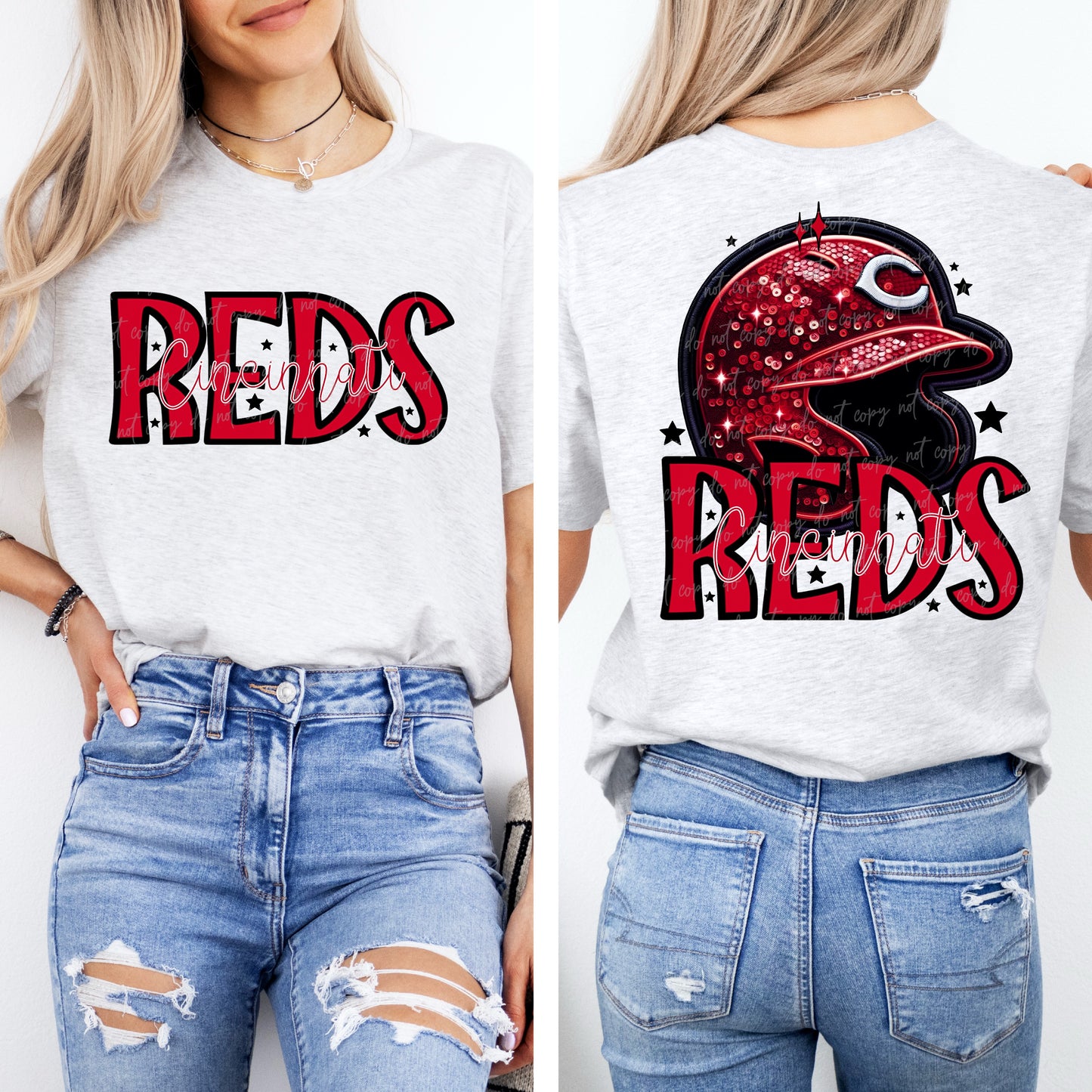 Faux Embroidery Sequins Baseball CR