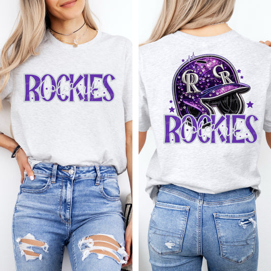 Faux Embroidery Sequins Baseball CR