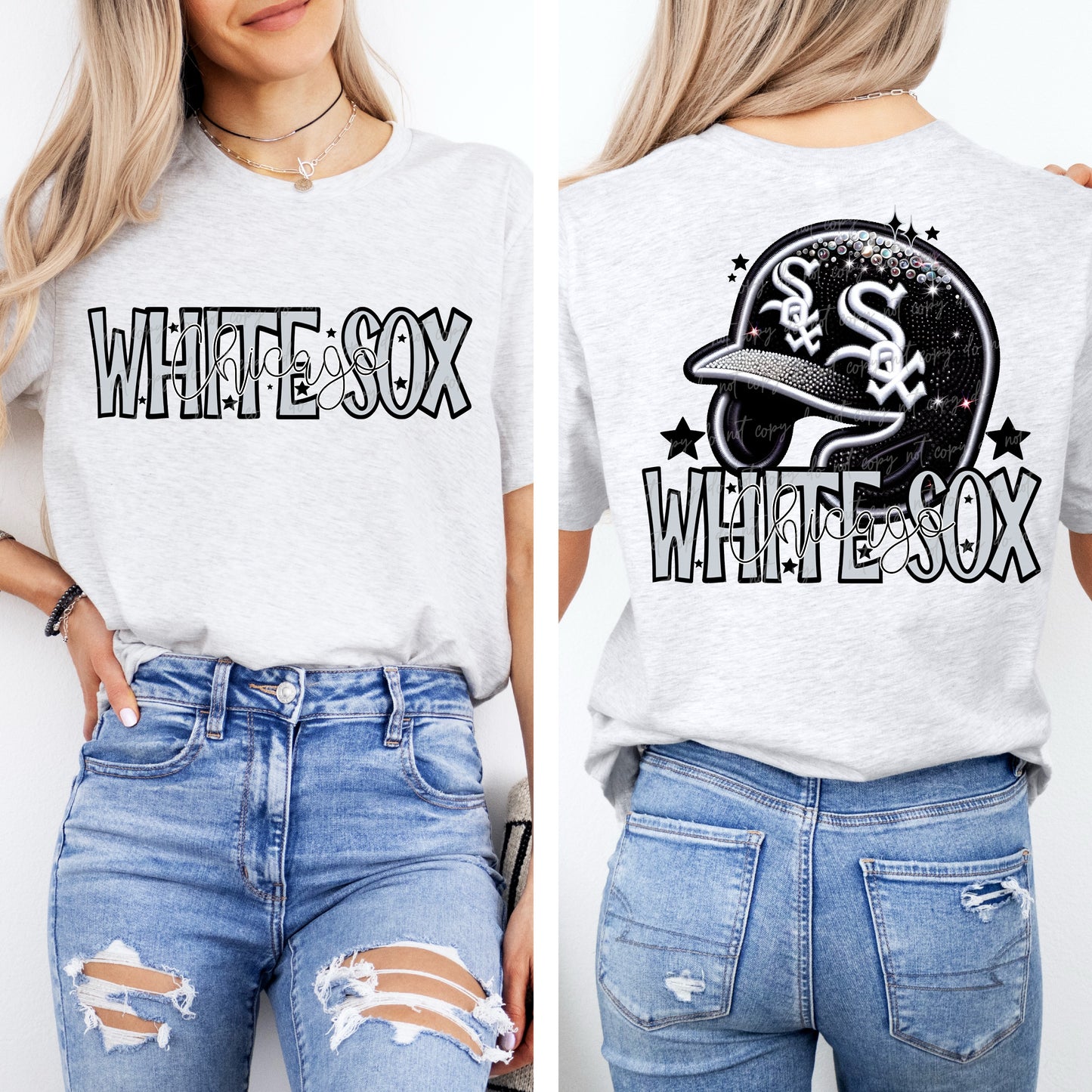 Faux Embroidery Sequins Baseball CWS