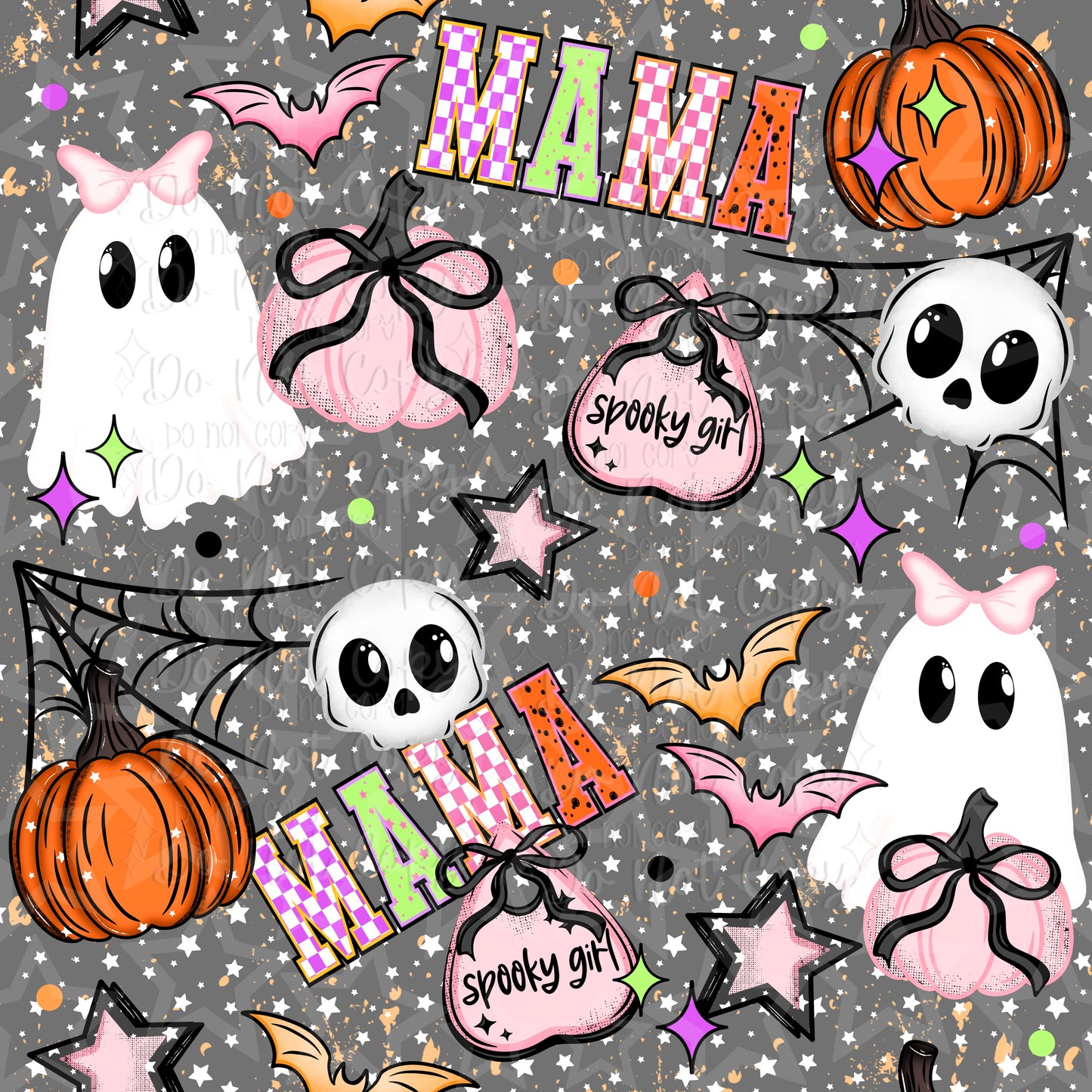 Neon Ghost Mama Seamless