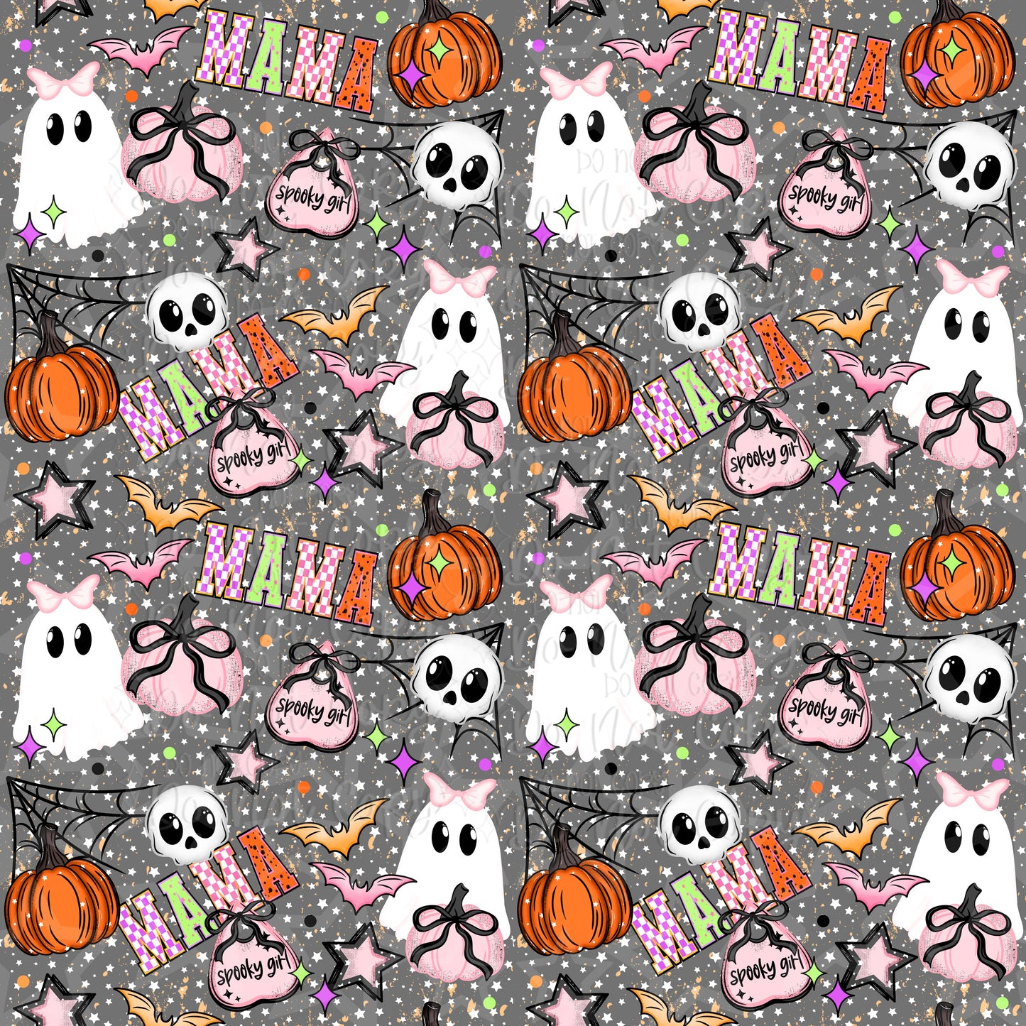 Neon Ghost Mama Seamless