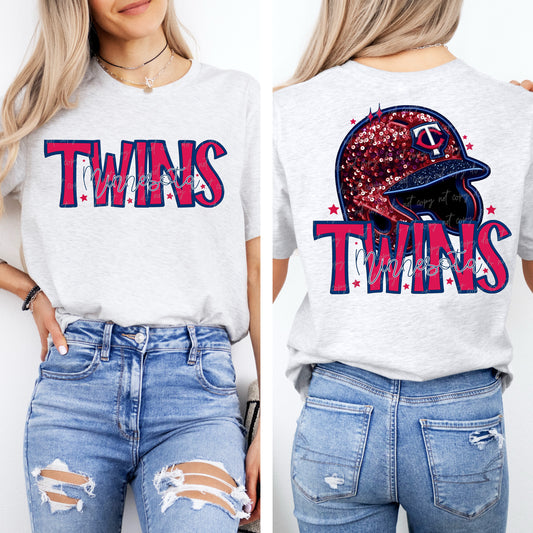Faux Embroidery Sequins Baseball MT