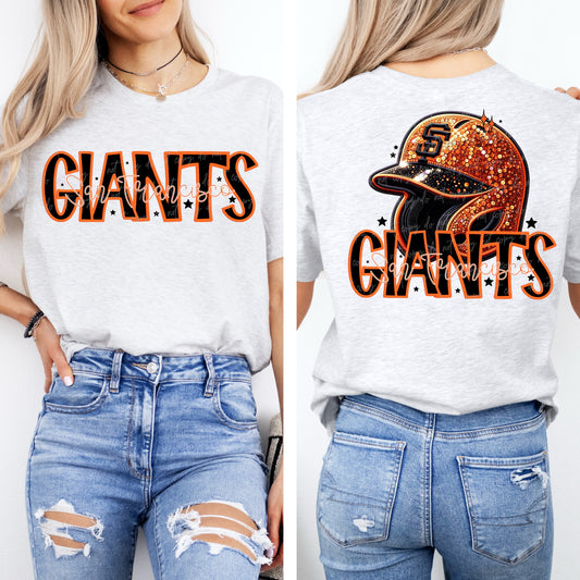 Faux Embroidery Sequins Baseball SG