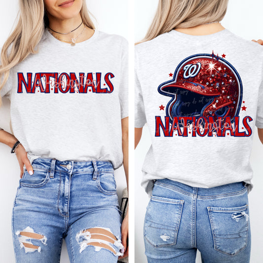 Faux Embroidery Sequins Baseball WN
