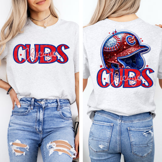 Faux Embroidery Sequins Baseball CC