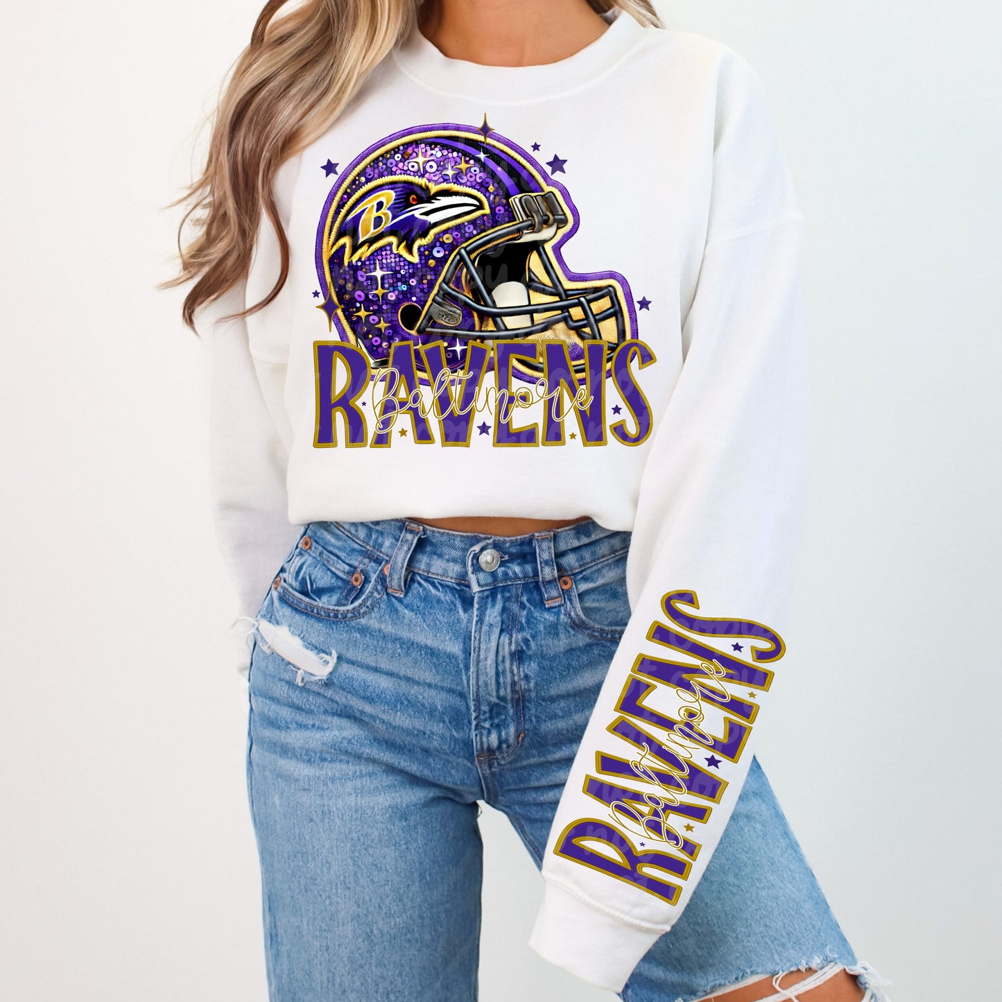 Faux Embroidery Football Bundle With Sleeves