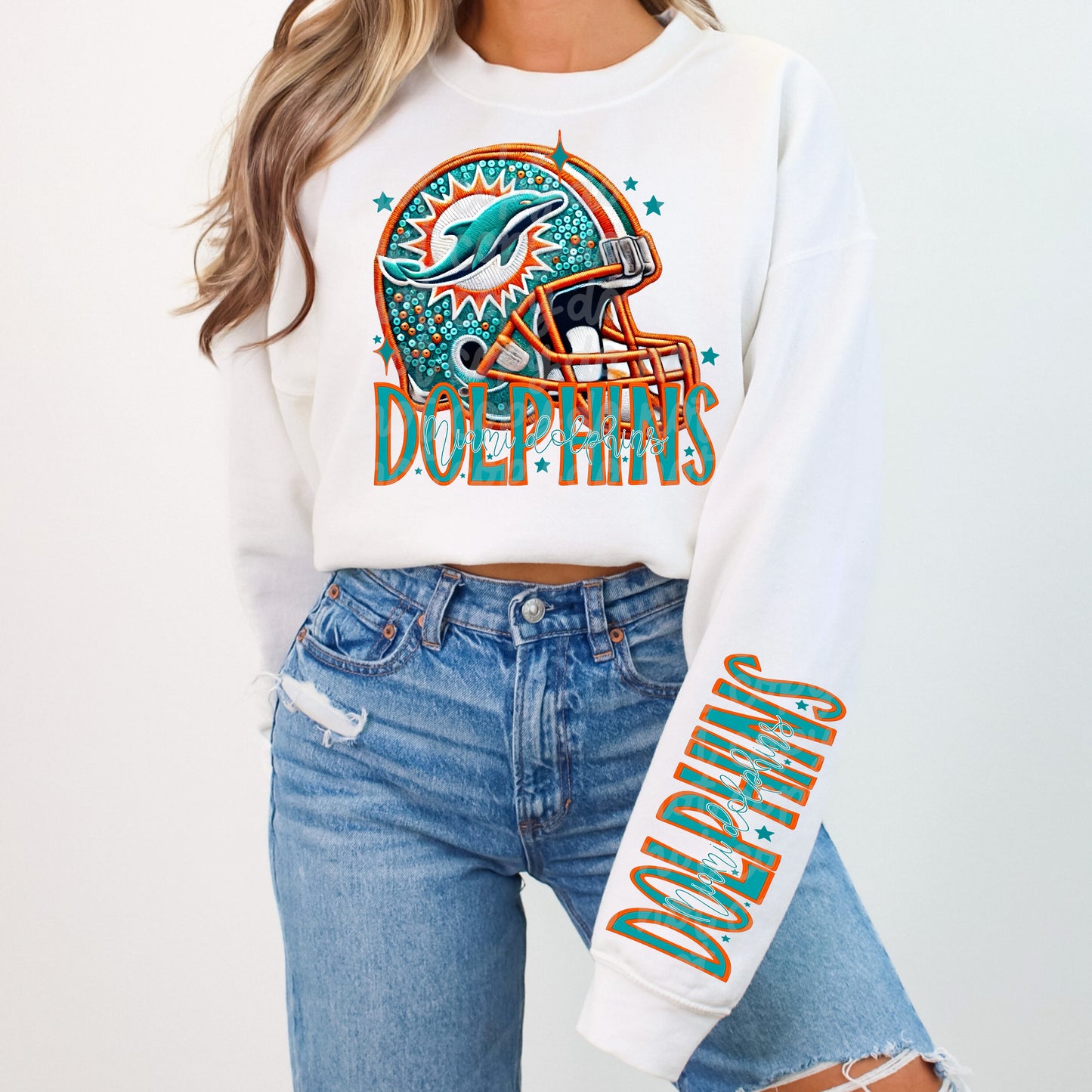 Faux Embroidery Football Bundle With Sleeves