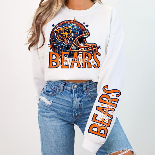 Faux Embroidery Bear With Sleeves