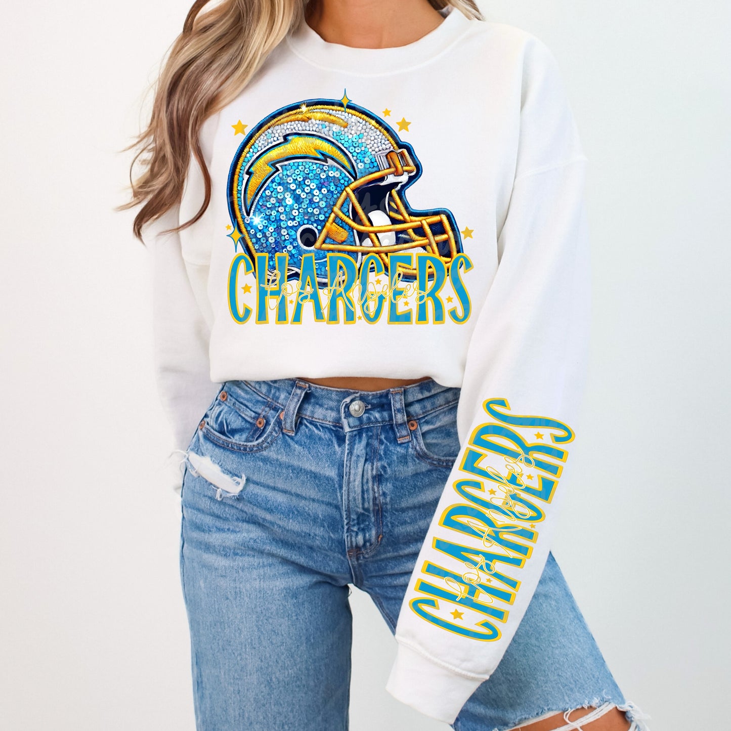 Faux Embroidery Football Bundle With Sleeves