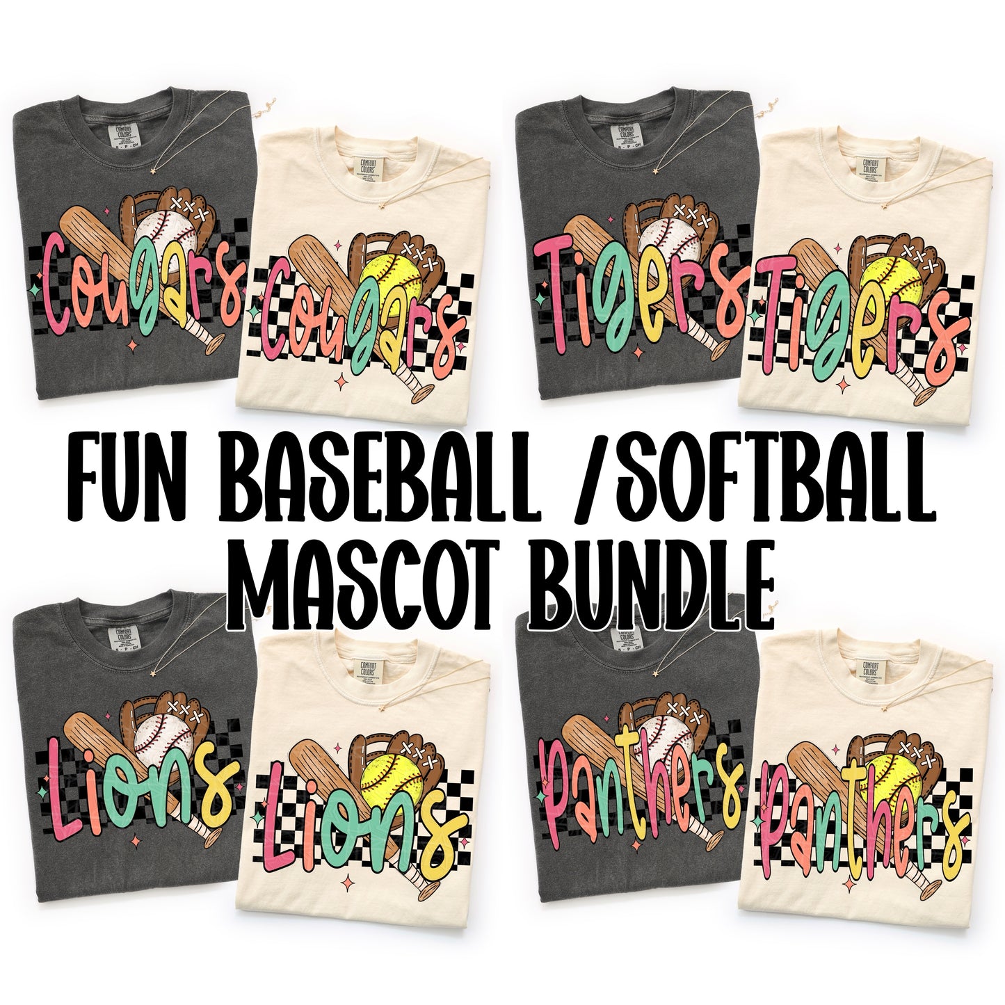 Fun Baseball Softball Mascot Bundle