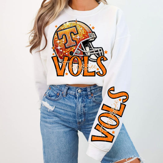 Faux Embroidery T V With Sleeves