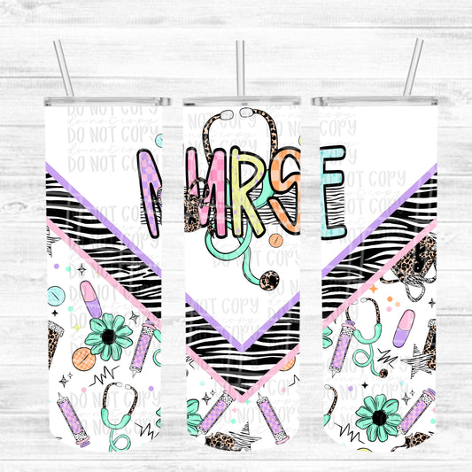 Checkered Nurse 20 oz Tumbler