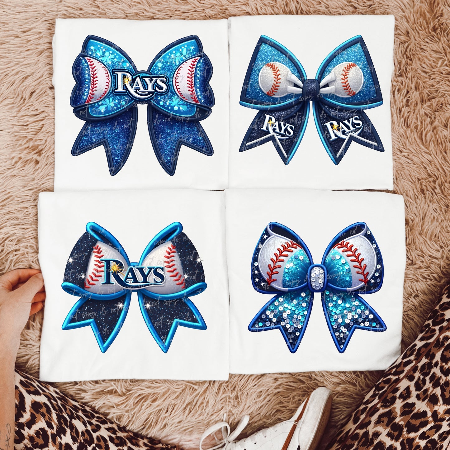 Faux Embroidery Baseball Bows Clipart Bundle