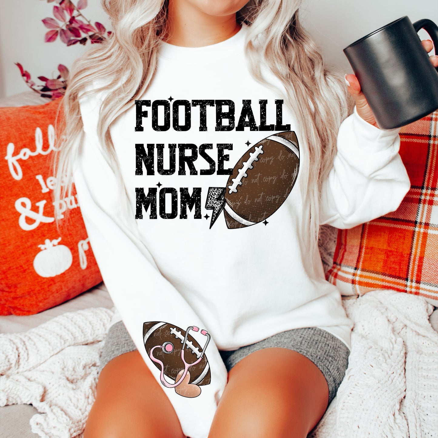 Football Nurse Mom With Sleeve and Pocket