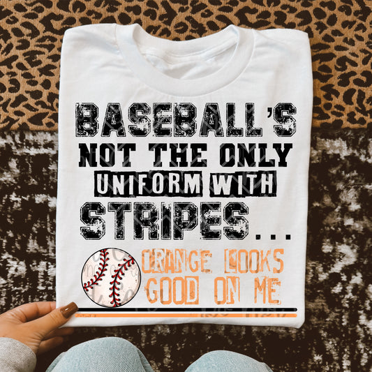 Baseball’s not the only uniform with stripes orange looks good on me