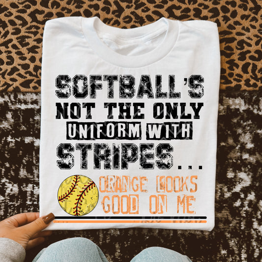 Softball’s not the only uniform with stripes orange looks good on me