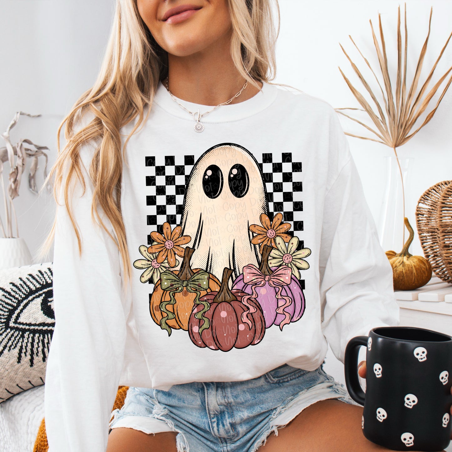 Pumpkin Ghost Flowers